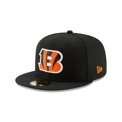 Black Cincinnati Bengals Hat - New Era NFL 59FIFTY Fitted Caps USA6549120